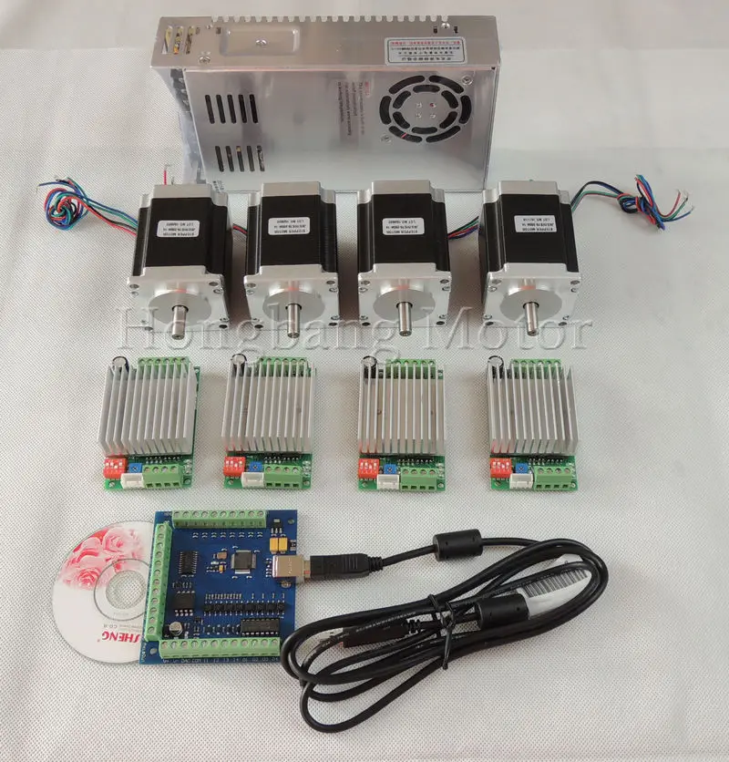 Envío desde la UE mach3 CNC USB Kit de 4 ejes 4 Uds. Controlador TB6600 + controlador de motor paso