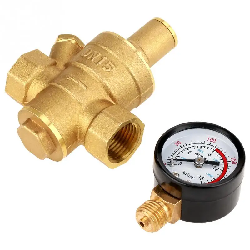 

DN15 Adjustable Water Pressure Maintaining Relief Valves Regulator Reducer With Gauge Meter Brass Water Pressure Reducer Tools