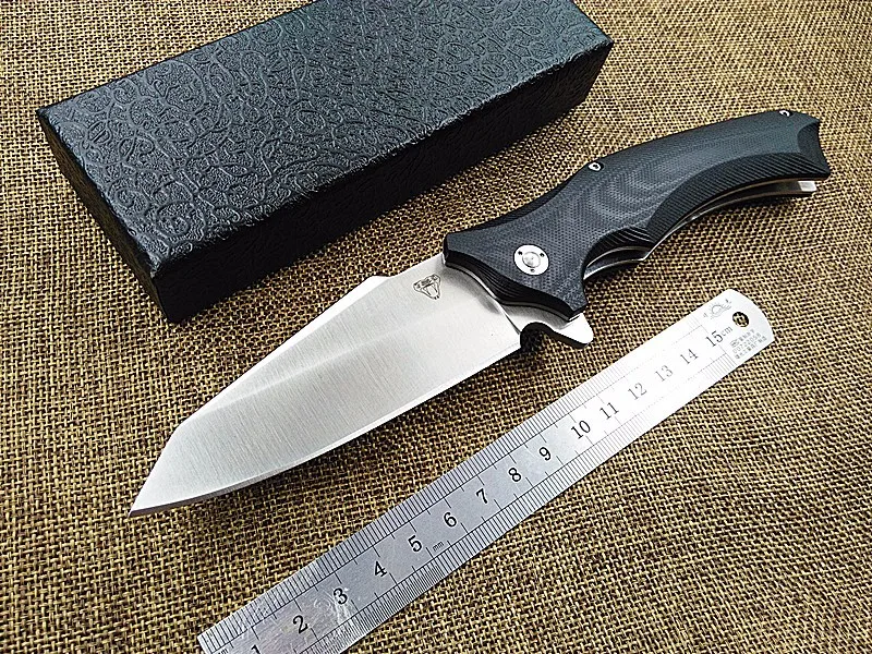 Baratos VOLTRON cuchillo plegable al aire libre de bolsillo de supervivencia camping caza cuchillos flipper de D2 hoja G10 manejar táctico EDC herramienta Multi