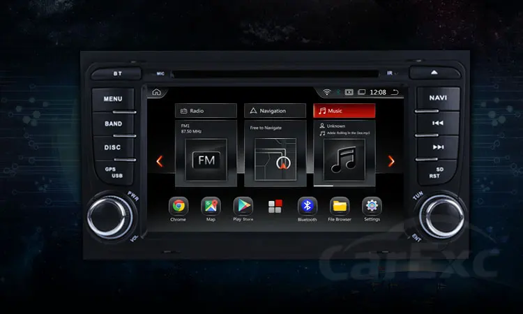 Excellent CarExc Android 9.0 For Audi A4 S4 RS4 SEAT EXEO Car DVD Player With GPS Navigation System WiFi Bluetooth USB SD Radio Multimedia 7