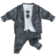

Boy Clothes Suit Set For Weddings Costume 3PCS 2019 New Year Boy Clothes Set Suit Birthday Causal T-shirt+pants +Coat Boy Suit