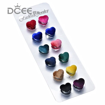 

2017 Classic vintage fix pin flocking heart shape Elegant strong magnet brooch hijab accessories muslim scarf buckle