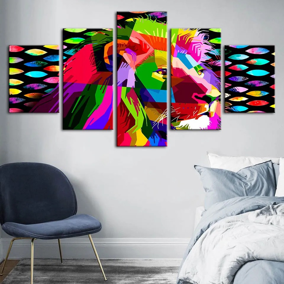 

Prints Home Decoration Canvas Lion Animal Paintings Abstract Wall Art Modern Modular Pictures Posters For Living Room Framework