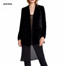 Новинка, женский двубортный бархатный блейзер, костюм с длинным рукавом, рабочая одежда, женские блейзеры