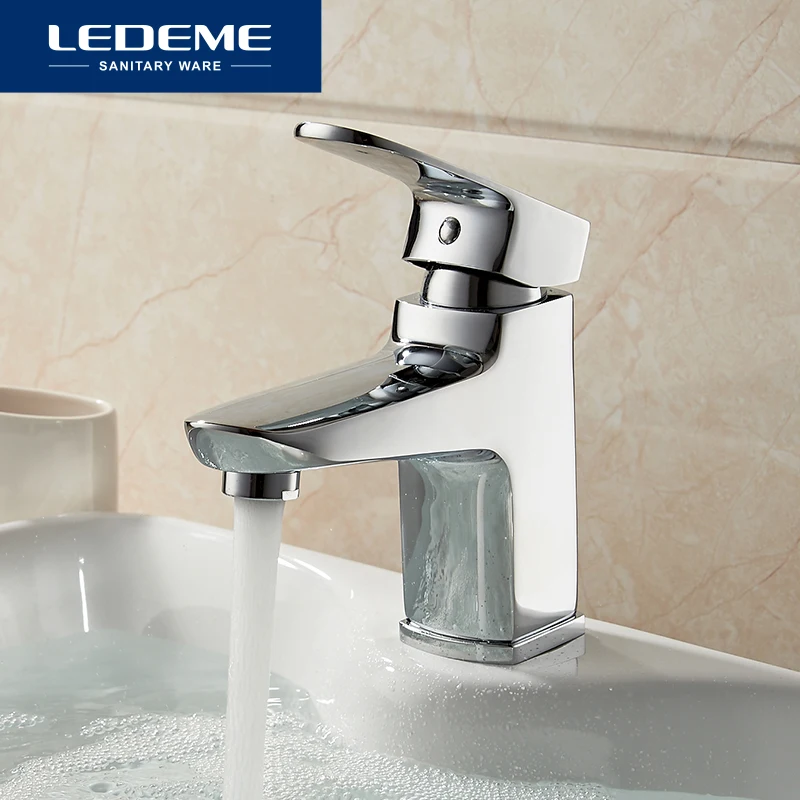 LEDEME Basin Faucet Square Designer Brass Vessel Sink Water Chestnut Tap Bathroom Faucet Chrome Modern Waterfall Faucets L1054 LEDEME Basin Faucet Square Designer Brass Vessel Sink Water Chestnut Tap Bathroom Faucet Chrome Modern Waterfall Faucets L1054