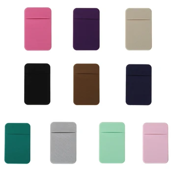 THINKTHENDO nuovo telefono cellulare porta carte di credito portafoglio tasca adesiva adesiva strumento elastico supporto autoadesivo ultrasottile 1