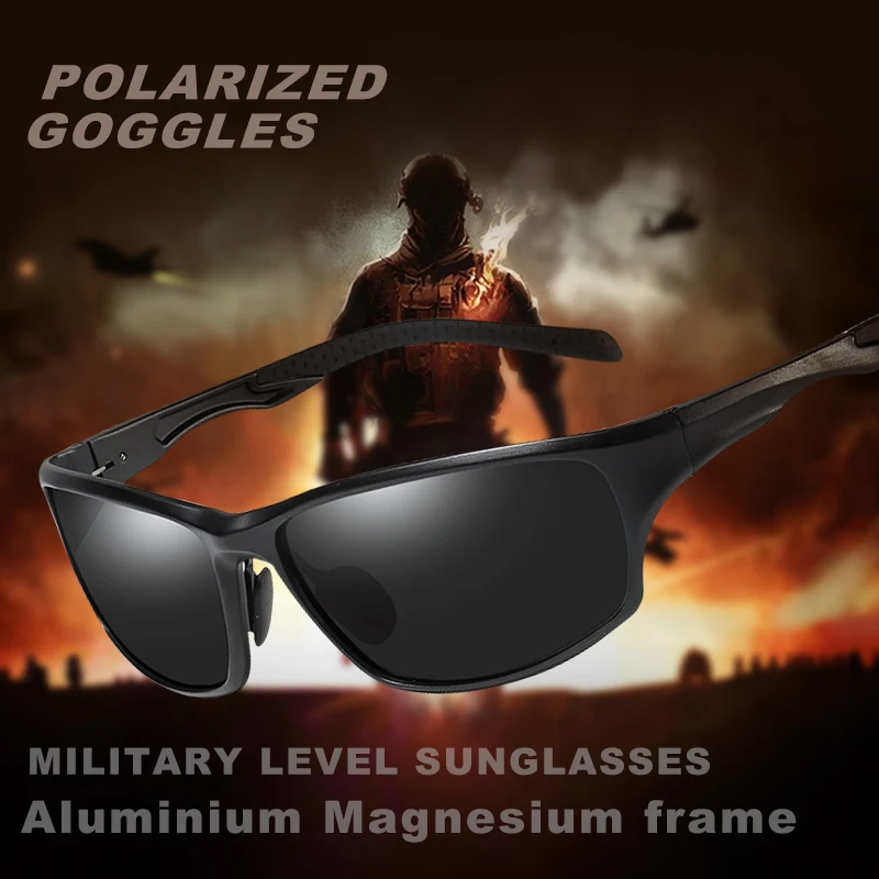 Aluminium Magnesium Frame Men's Polarized Military Sunglasses