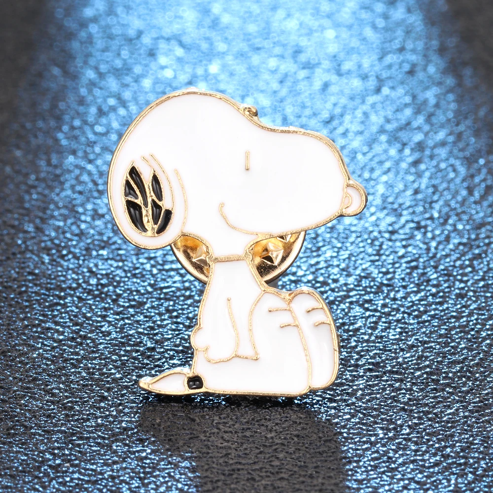 

New Enamel Cute Animal White Dog Style Brooch Denim Jacket Pin Buckle Shirt Badge Gift lapel pin