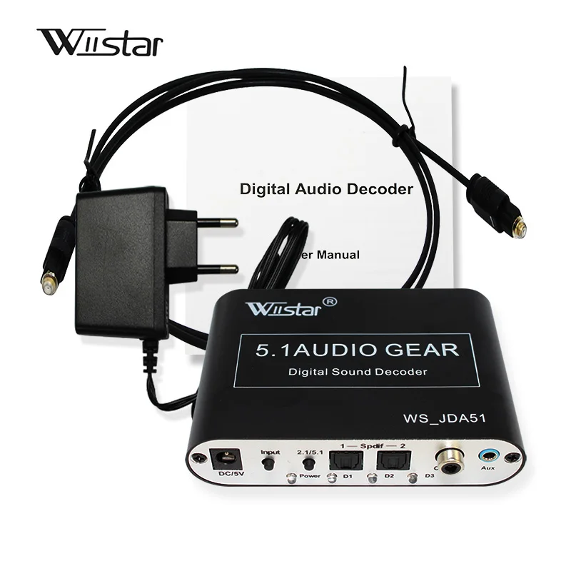 Tanie Wiistar 5.1 dekoder dźwięku SPDIF koncentryczny na RCA DTS AC3 cyfrowy do 5.1 wzmacniacz analogowy dekoder do PS3 ODTWARZACZ DVD
