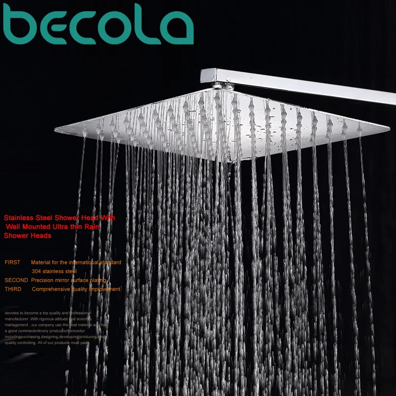 Высококачественная насадка для душа BECOLA 8 дюймов 10 12 из нержавеющей стали|steel