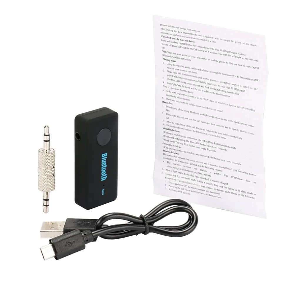 Автомобильный-Стайлинг Bluetooth 4,1 приемник с импортным смарт-чипом AUX аудио приемник с микрофоном Поддержка громкой связи