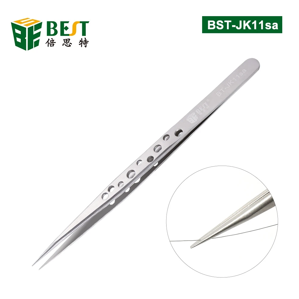 BST-JK11SA-Professional-Mobile-Phone-Repair-Tweezers-Electric-Precision-Stainless-Steel-Straight-Tine-tweezers