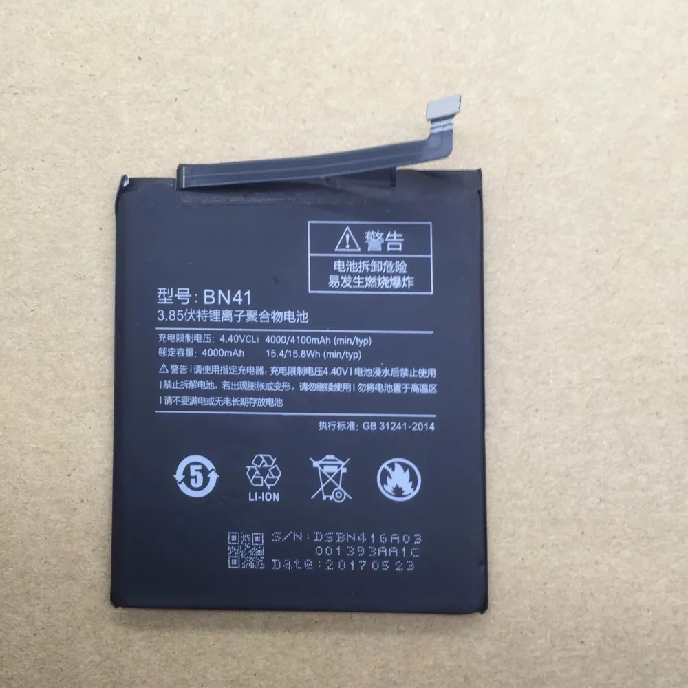

NEW BN41 4100mAh Hongmi Note 4 Battery For Xiaomi Redmi Note 4 Battery Batterie Bateria Accumulator AKKU