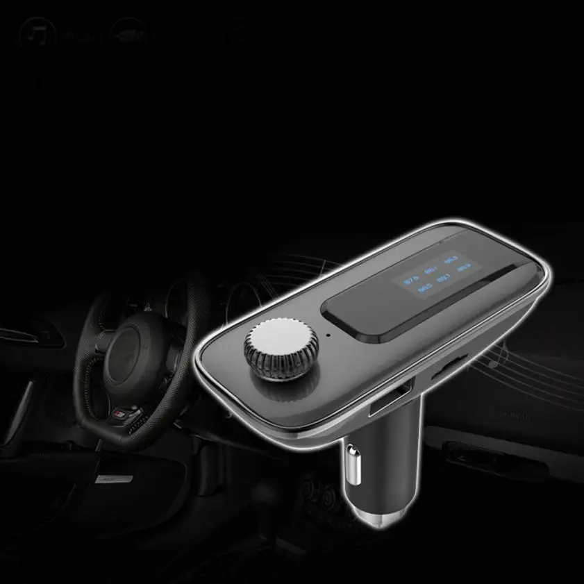Идеальным выражением моды дизайн ЖК-дисплей Bluetooth автомобильный набор, свободные руки, MP3 FM USB передатчик зарядное устройство для устройства Handsfree для iPhone стайлинга автомобилей@ 126