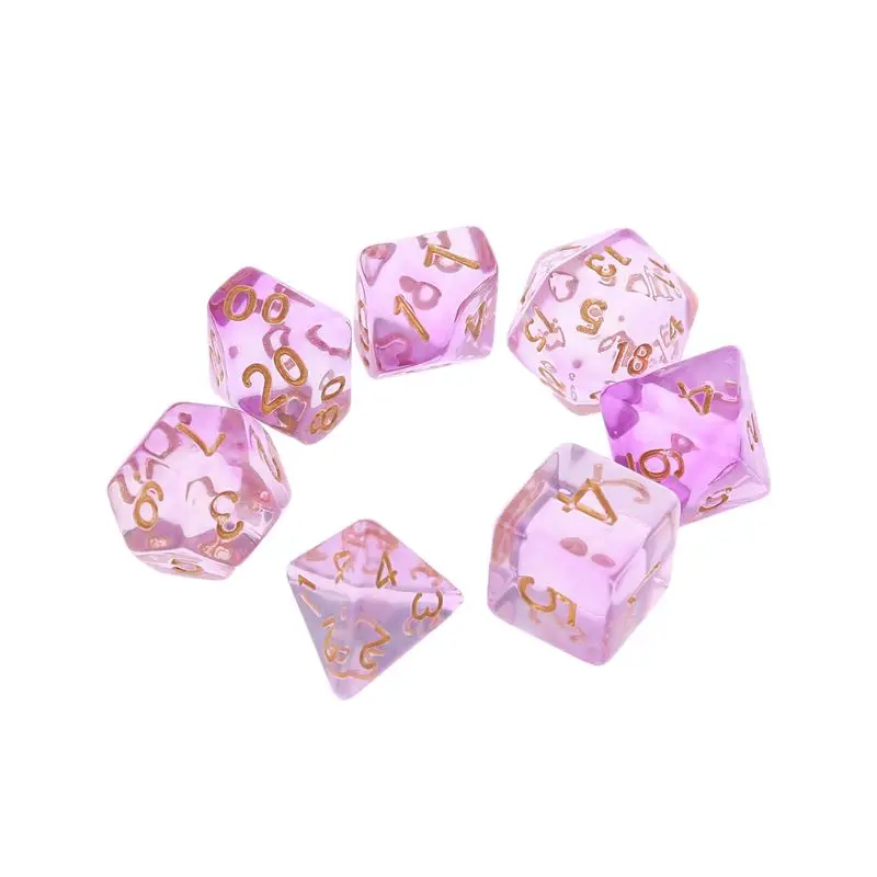 7 шт./компл. прозрачная двусторонняя D4 D6 D8 D10 D12 D20 Dungeons & Dragon D RPG поли настольная игра