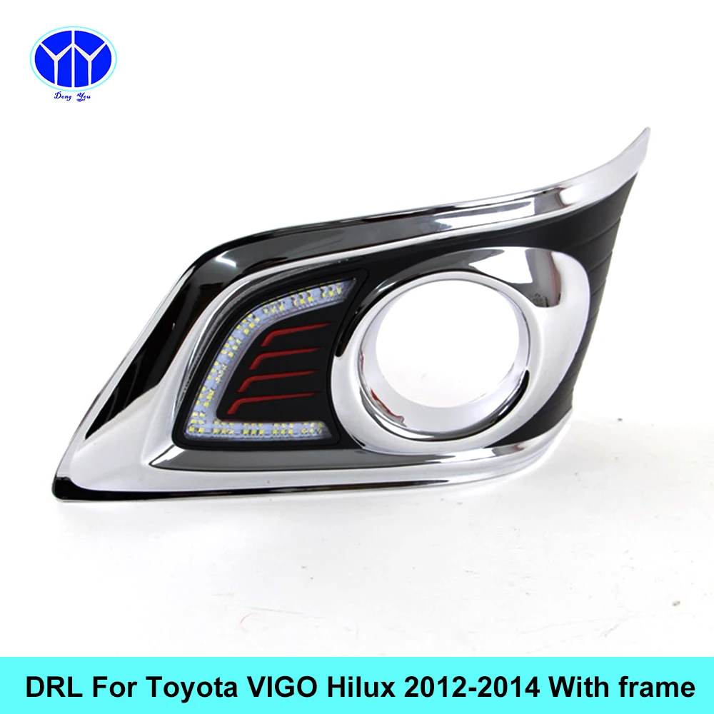 

Car DRL kit for Toyota Hilux Vigo 2012 2013 2014 LED Daytime Running Light Bar fog lamp bulb daylight for car led drl light 12V
