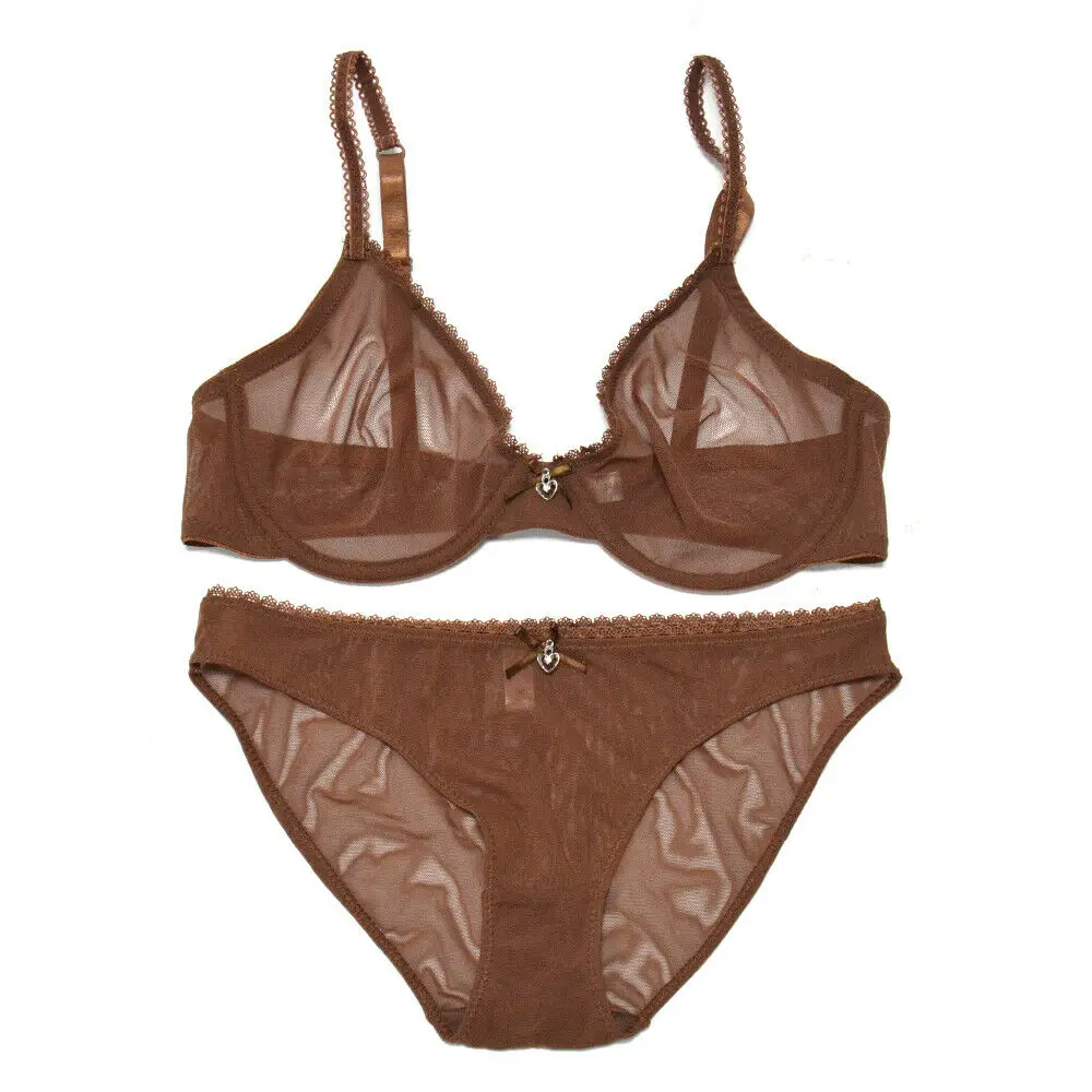 sujetadores marrones de malla transparente para mujer ropa interior #Coffee Panty de talla grande 3 colores transparente Sexy sujetadores marrones de malla transparente para mujer ropa interior #Coffee Panty de talla grande 3 colores transparente Sexy