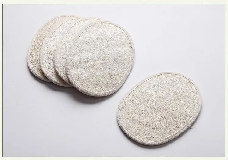 

100pcs 13x18cm Oval shape natural loofah pad scrubber remove the dead skin bath shower face loofah sponge SN174