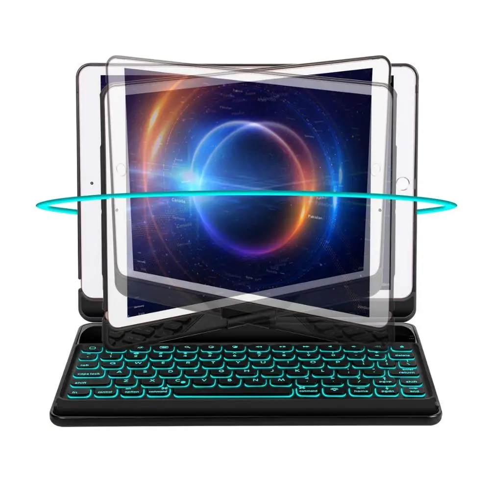 Teclado para Ipad Girar sem Fio Capa para Ipad Case 360 Bluetooth Retroiluminado Teclado Pro ar 3 10.5 2021 - Imagem 4
