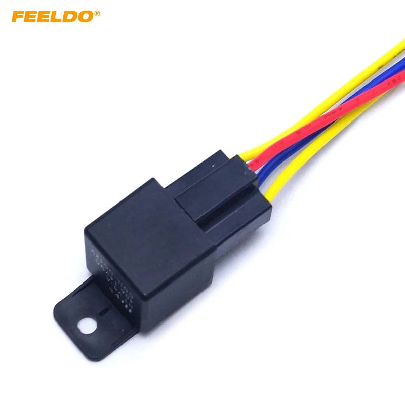 

FEELDO 1Pc Car Automotive JD1914 5-pin 12VDC 40/30A Constant-Closed Relay Controller With Wire Harness