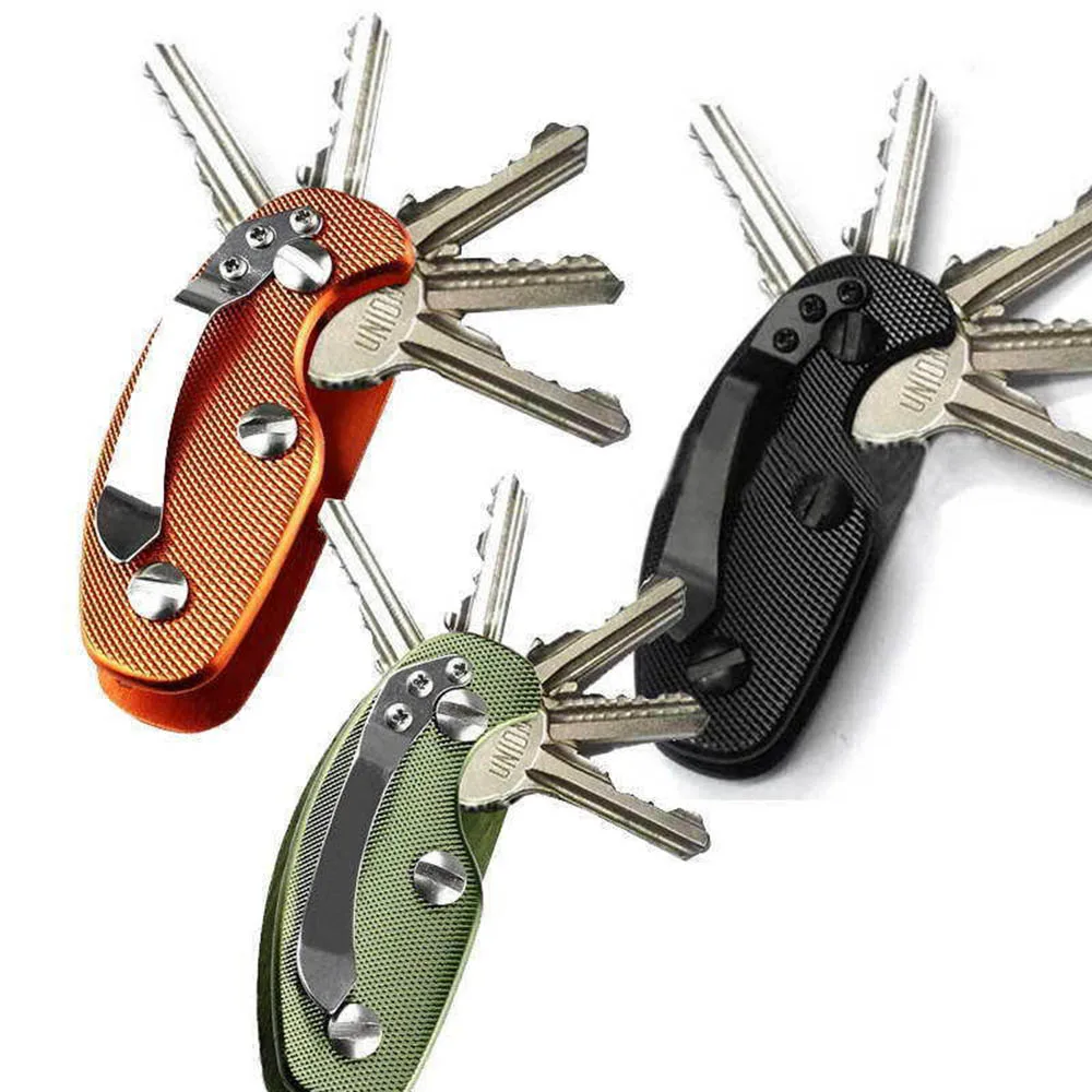 Aluminum Smart Key Holder Organizer Clip Folder Portable Women And Men Keychain Pocket Tool Valentines Day Gifts smart key organizer holder metal keychain edc keyring ring compact aluminum portable multi functional key holders