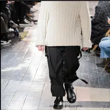 28-44 мужская одежда свободные широкие брюки черные повседневные брюки с поясом модные подиумный показ для певицы для сцены Большие размеры костюмы