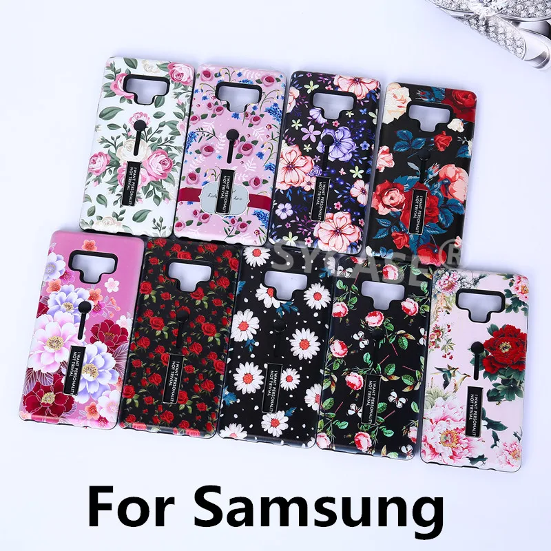 SYCASE Новый для samsung note9 чехол с тиснением цветочный Galaxy Note9 кронштейн ручной