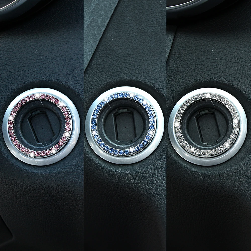 

Car SUV Bling Decorative Accessories Automobiles Start Switch Button Decorative Diamond Rhinestone Ring