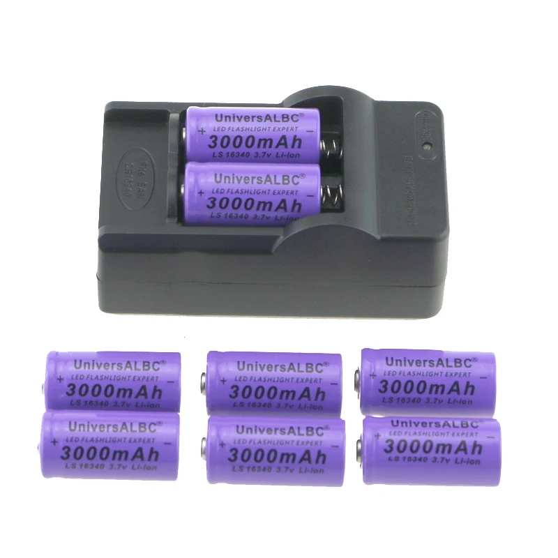 3000mAh Rechargeable 3.7V Li ion 16340 Batteries For Flashlight Laser