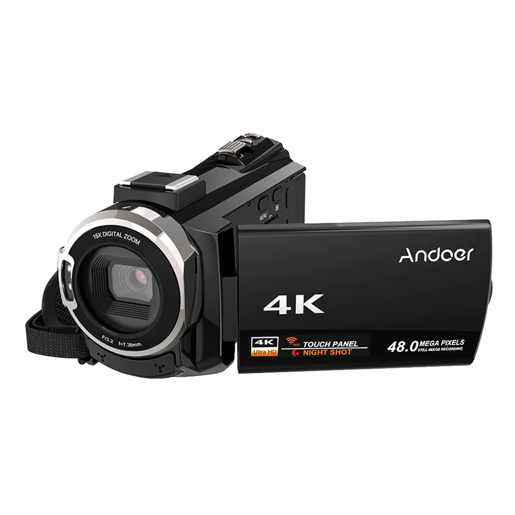 Andoer 4K 1080P 48MP цифровая камера с Wi-Fi для видео Камера видеокамера Регистраторы с 3 дюймов емкостный сенсорный экран Портативный Камера - Цвет: Black Color