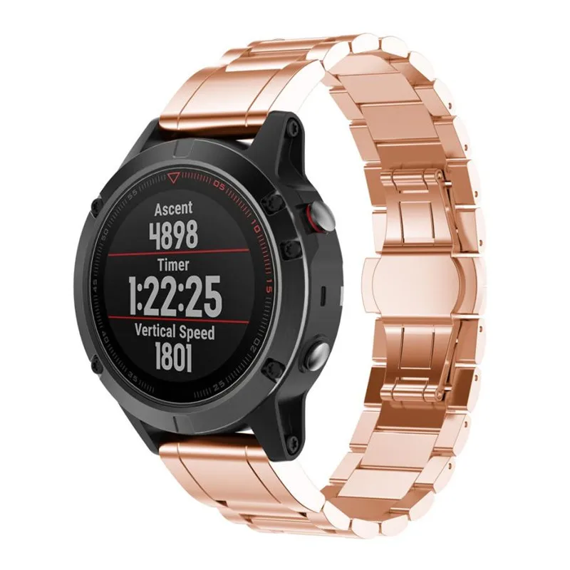 4 цвета Бизнес ремешок для Garmin Fenix 5 gps Замена натуральной Нержавеющая сталь часы мягкие Quick Release комплект группа QIY26 D3S