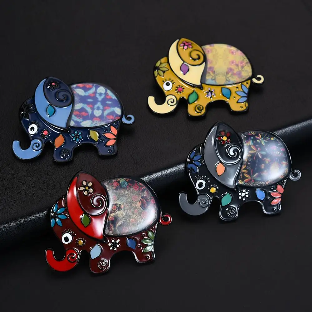 Charming Vintage Gray Enamel Elephant Brooch and Pins for Mother Gift Cute Animal Metal Brooch Jewelry Pin Party Wedding Broach