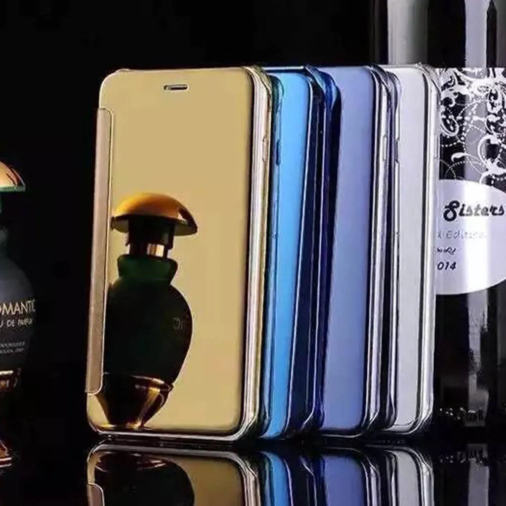 Для Samsung Galaxy A5 A3 A7 J1 J5 J7 S6 S7 край смарт Зеркало Чехол Флип Clear View прозрачный
