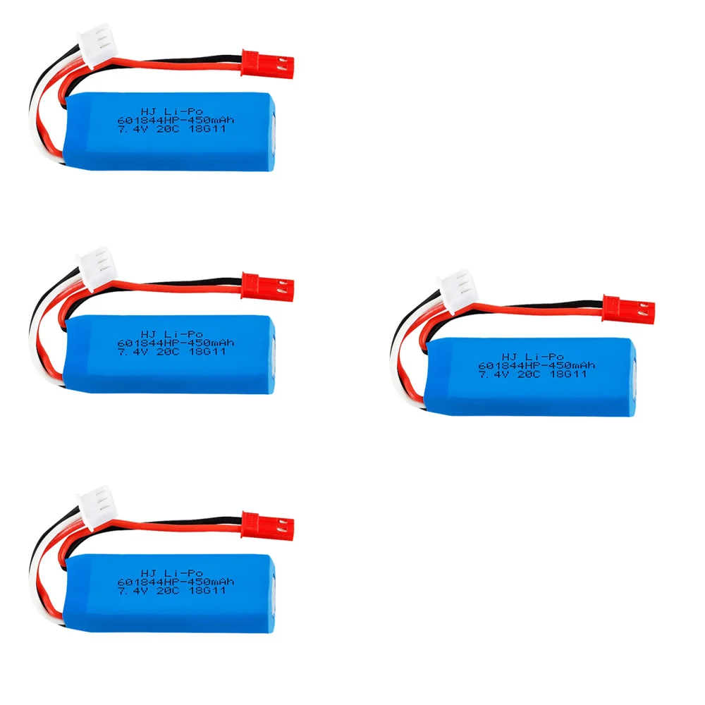 Литий полимерная батарея 2S 7 4 в 450 мАч для WLtoys K969 K989 K999 P929 P939 RC Car 601844 20C аккумулятор 5