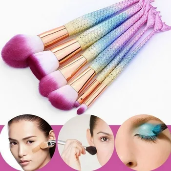 

Mermaid Makeup Brushes Professional Soft Blending Foundation Makeup Brushes 6pcs/set For Eyeliner Eyeshadow makeu Brushes Beauty