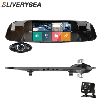

SLIVERYSEA 5" IPS Streaming Media Driving Recorder Rearview Mirror Full HD 1080P Telescopic Lens Dual Lens Dash Cam
