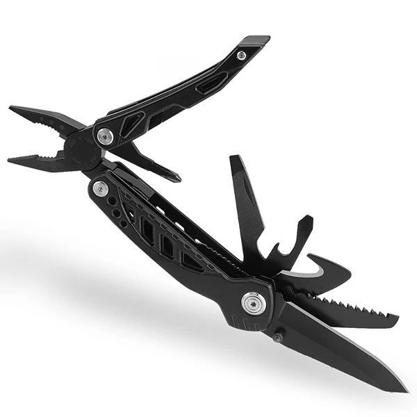 Multifunctional Folding Knife Plier hand Tool EDC Metal Army Knives Pocket Portable Outdoor Camping Survival Hunting Knife plier - Цвет: Black