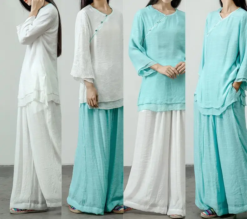 4color cotton women Spring&Summer yoga suits zen meditation clothes lay