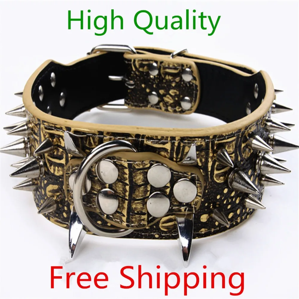dog collar german shepherd collar Chains for dogs big pet collar pit bull Leather collarsin Dog