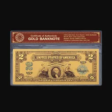 США 1899's Позолоченные банкноты два Siliver долларов банкнот в 24 К золото Usd поддельные деньги Деньги Билл для подарка И коллекция
