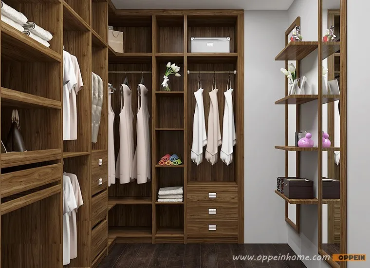 Дизайн гардеробная комната Меламин Материал Современная спальня шкаф Oppein YG16-M07