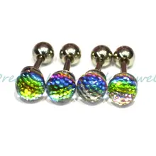 Радужная серьга ШПИЛЬКА 100 шт./лот креативное изменение цвета красивое ушное кольцо штифт для ногтей 316L ювелирные изделия из нержавеющей стали
