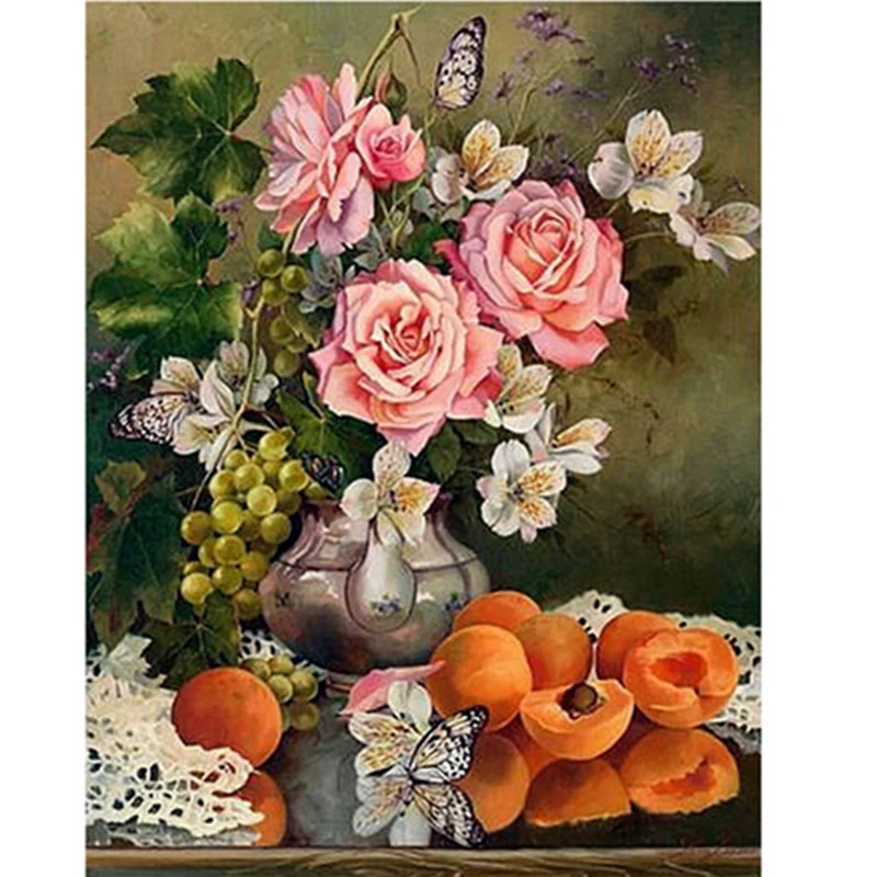DIY-Diamond-Embroidery-Rose-and-Vase-Diamond-Painting-Cross-Stitch-Mosaic-Sets-Flower-Full-Square-Crystal