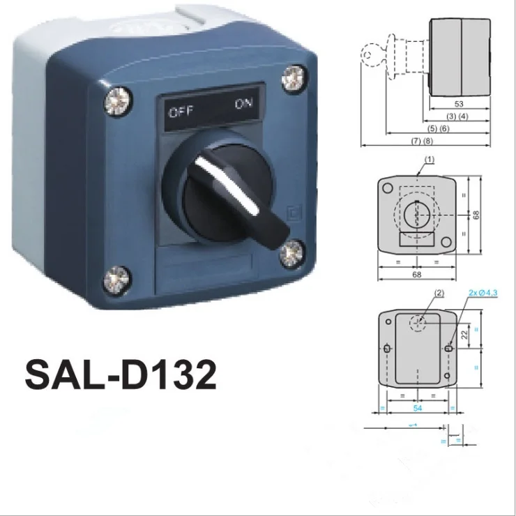 

waterproof control box selector switch station rotary switch knob switch 2-position standard handle SAL(LA68H XAL)-D132