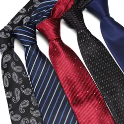 Новая мода плед галстук шёлковый жаккардовый тканый галстук для Для мужчин полосатый Градиент Синий и красный цвета зеленый шелковый