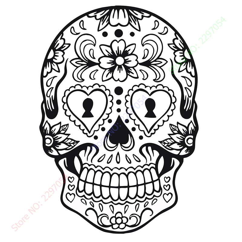MEXICAN SUGAR SKULL TATTOO DESIGN CALAVERA WALL STICKER decal art vinyl 5 sizes MEXICAN SUGAR SKULL TATTOO DESIGN CALAVERA WALL STICKER decal art vinyl 5 sizes