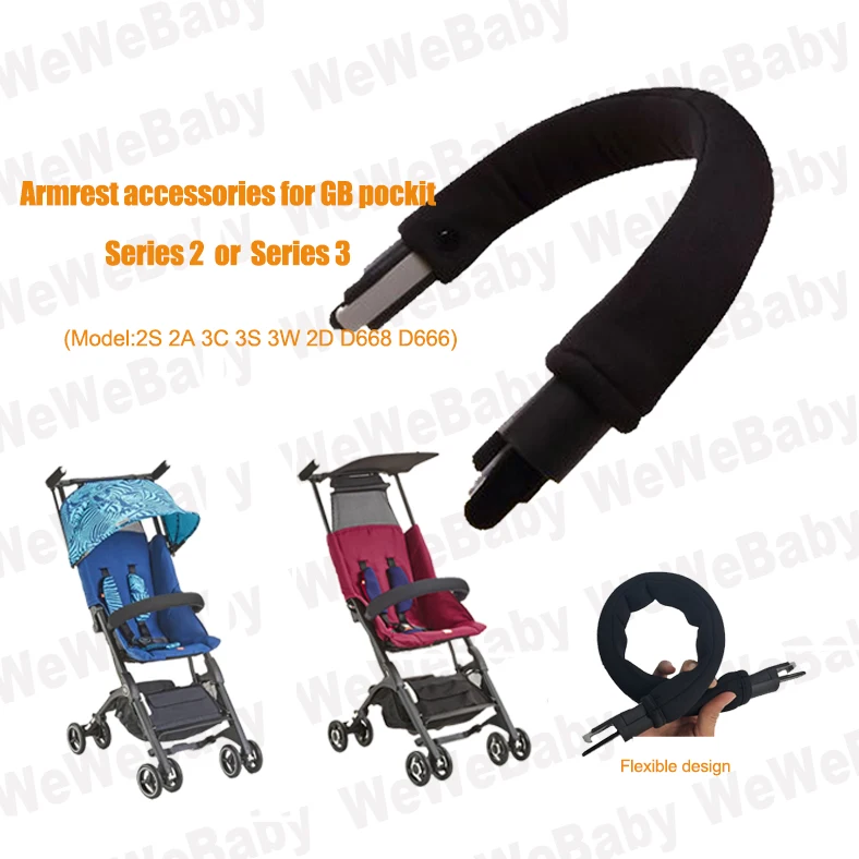 

1:1 Pockit Stroller Accessories armrest Fit Goodbaby Pockit Model 3C 3S 3W 2S 2A D666 D668 2018Plus and More gd Balustrade