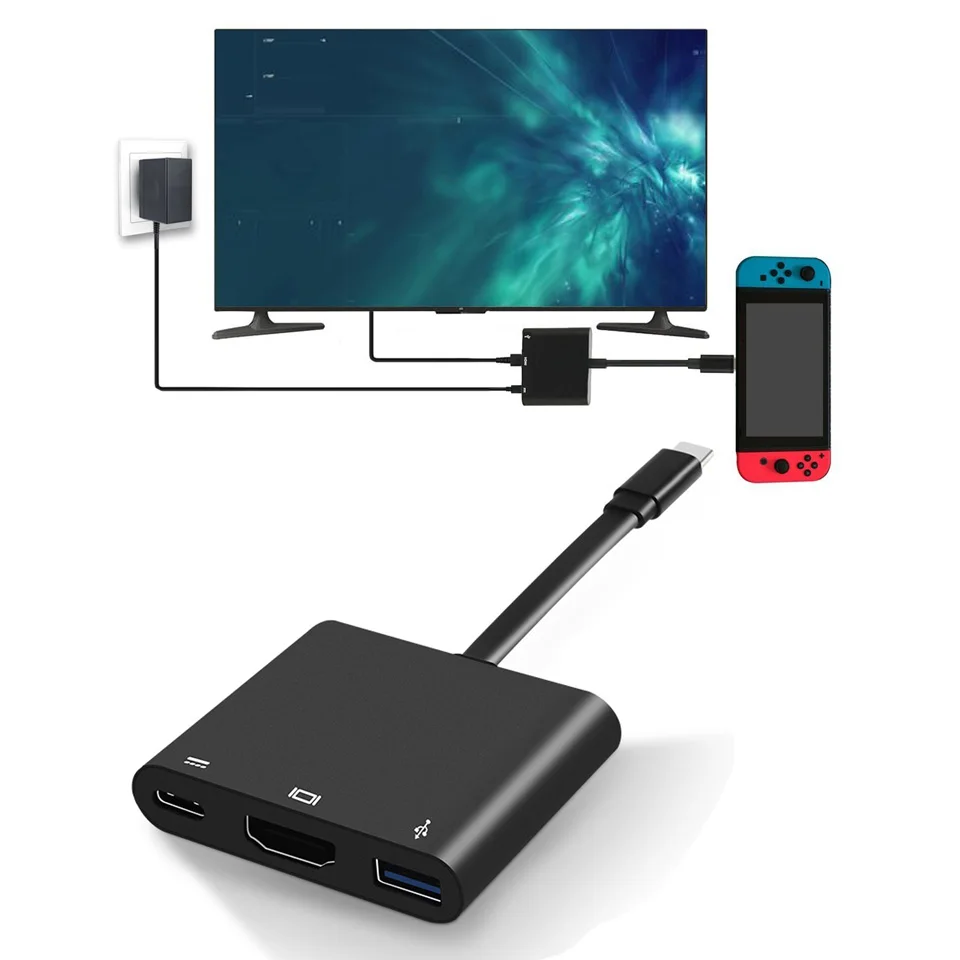 

HDMI Type C Hub Adapter for Nintend Switch 1080P USB Type C to HDMI Converter Cable for MacBook Xiaomi Laptop Phone