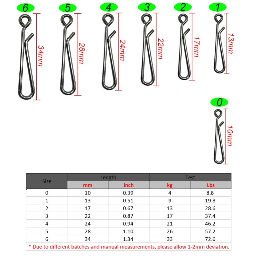 INFOF-200pcs-Fishing-Snap-Swivel-Hook-Hanging-Snap-0-6-Stainless-Steel-Hook-Lure-Connector-Link (4)