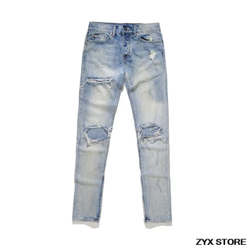 

2017 Xieruis Hip-hop Men Jeans Denim distressed Men's Skinny Slim Fit Jeans Brand Cotton jeans skinny rock ripped jeans Trousers